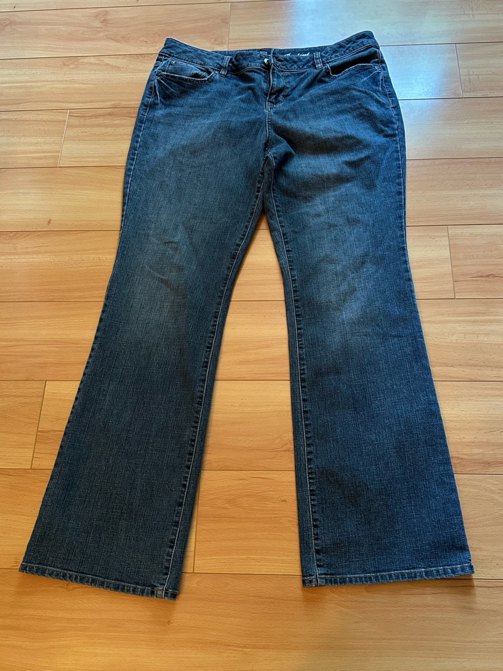 Apt. 9 Maxwell Fit Flap Pocket Boot Cut Jeans Dark Blue bling 14 flare western